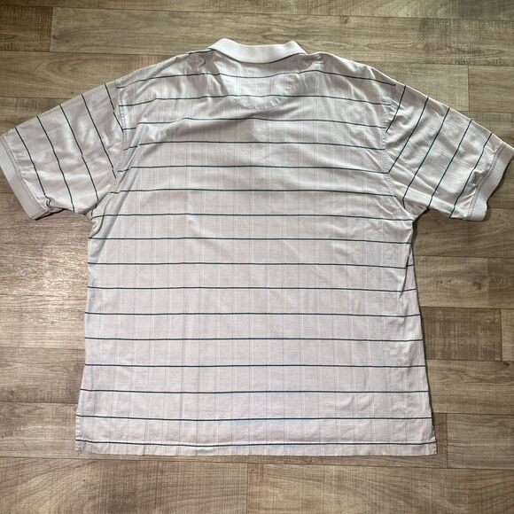 Izod Mens Shirt Short Sleeve Polo Size XXL Gray Striped 100% Cotton - Picture 4 of 7